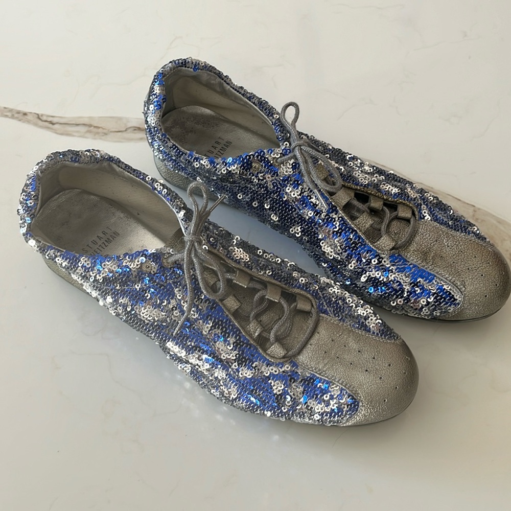 EUC Stuart Weitzman sequinned sneakers